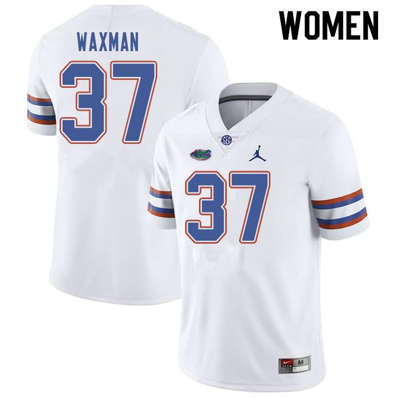 NCAA Florida Gators Tyler Waxman Women's #37 Jordan Brand White Stitched Authentic College Football Jersey ZDK2464XN